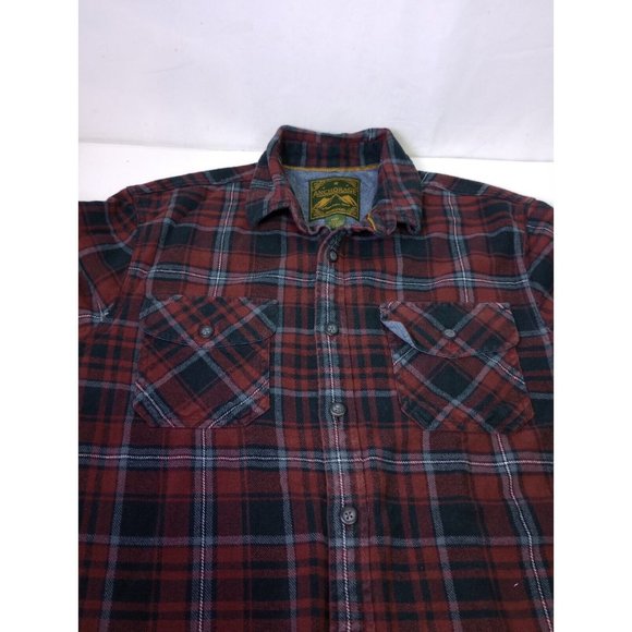Anchorage Expedition Mens Flannel Shirt Sz M Red Black Long Sleeve Button Down - Picture 5 of 5
